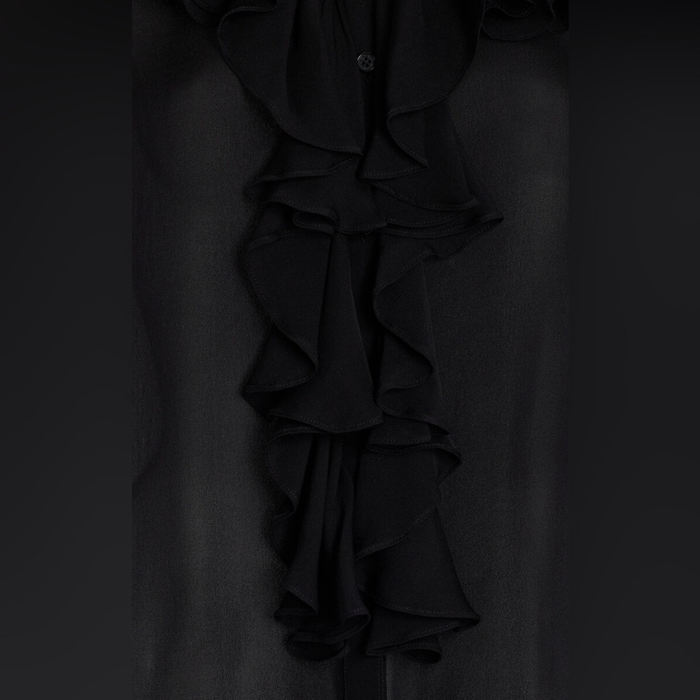 NWT Nili Lotan Silk Lily Blouse in Black Size Small - Picture 7 of 11